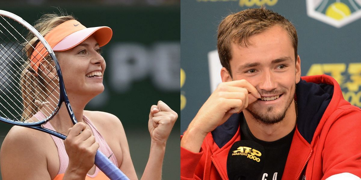 Maria Sharapova (L) and Daniil Medvedev