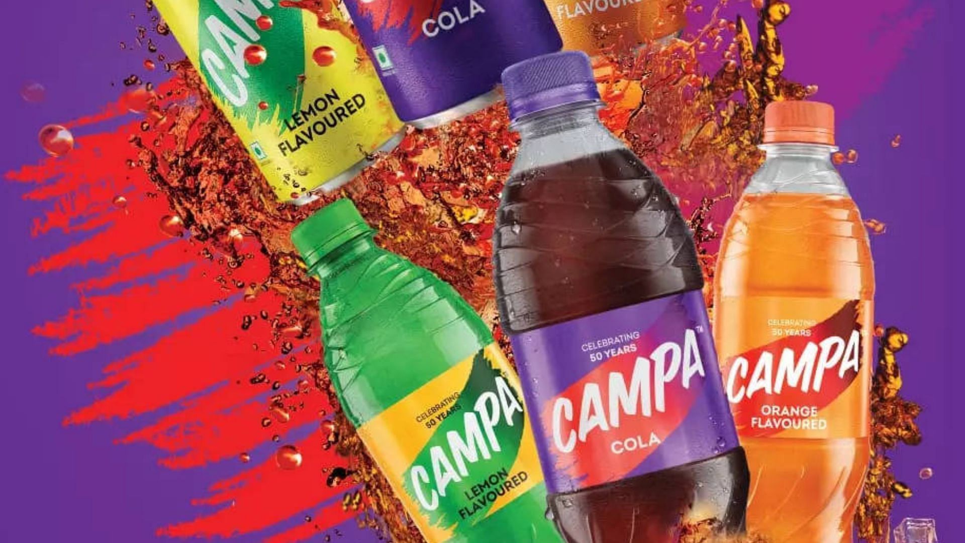 The first three drinks making their way to the market are the iconic Campa Cola, Campa Orange and Campa Lemon (Image via Campa Cola/Reliance Group)