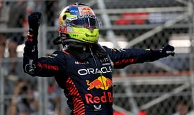 Video of Max Verstappen's father congratulating Sergio Perez surfaces after being termed "Grumpy" by many F1 pundits after the race in Jeddah
