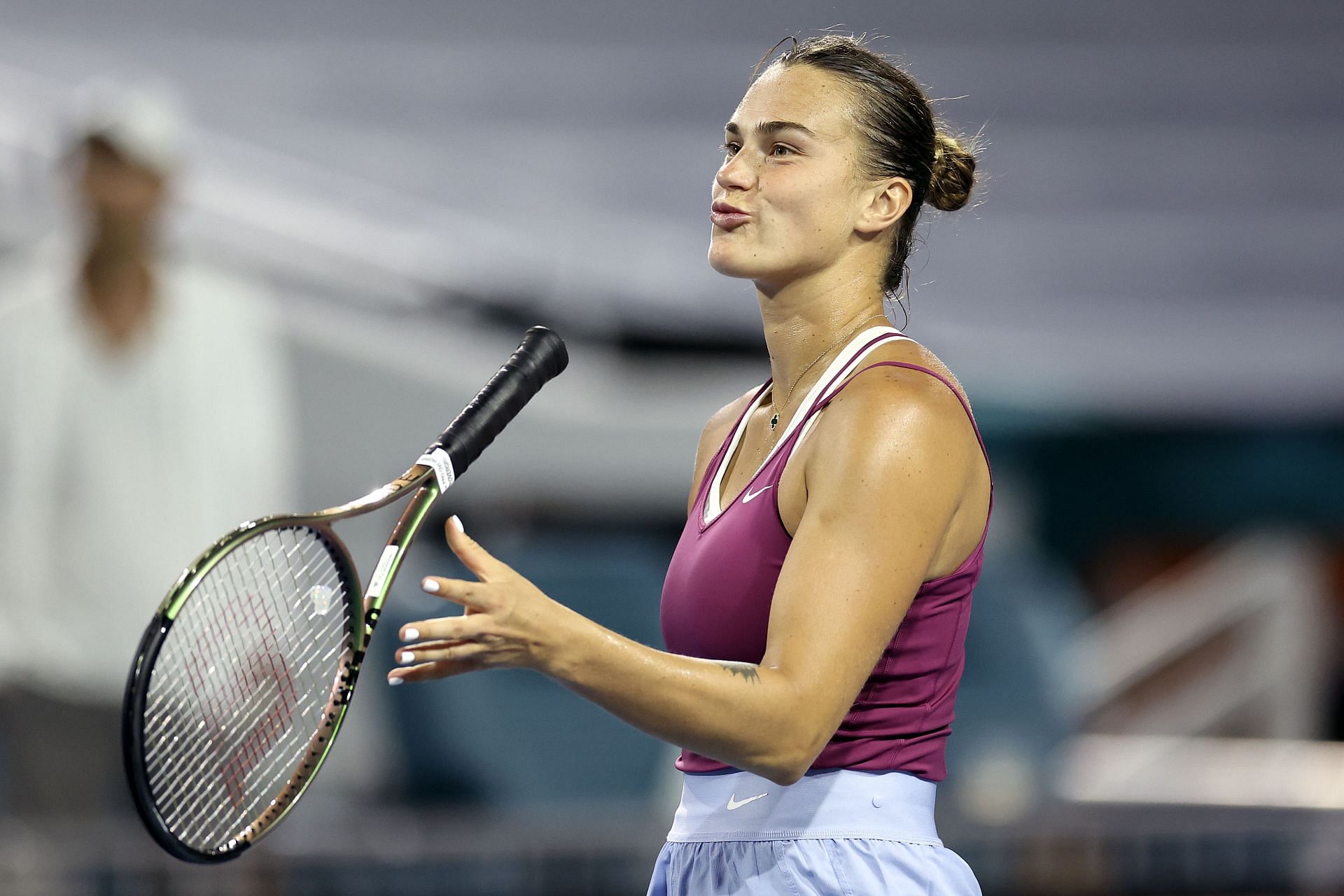 Aryna Sabalenka at the ongoing Miami Open.