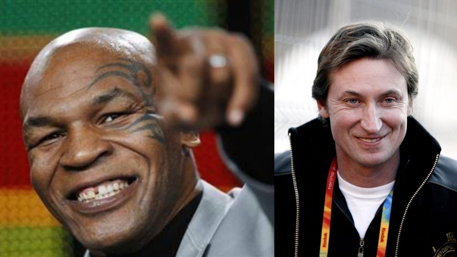 Mike Tyson (left) and Wayne Gretzky (right)