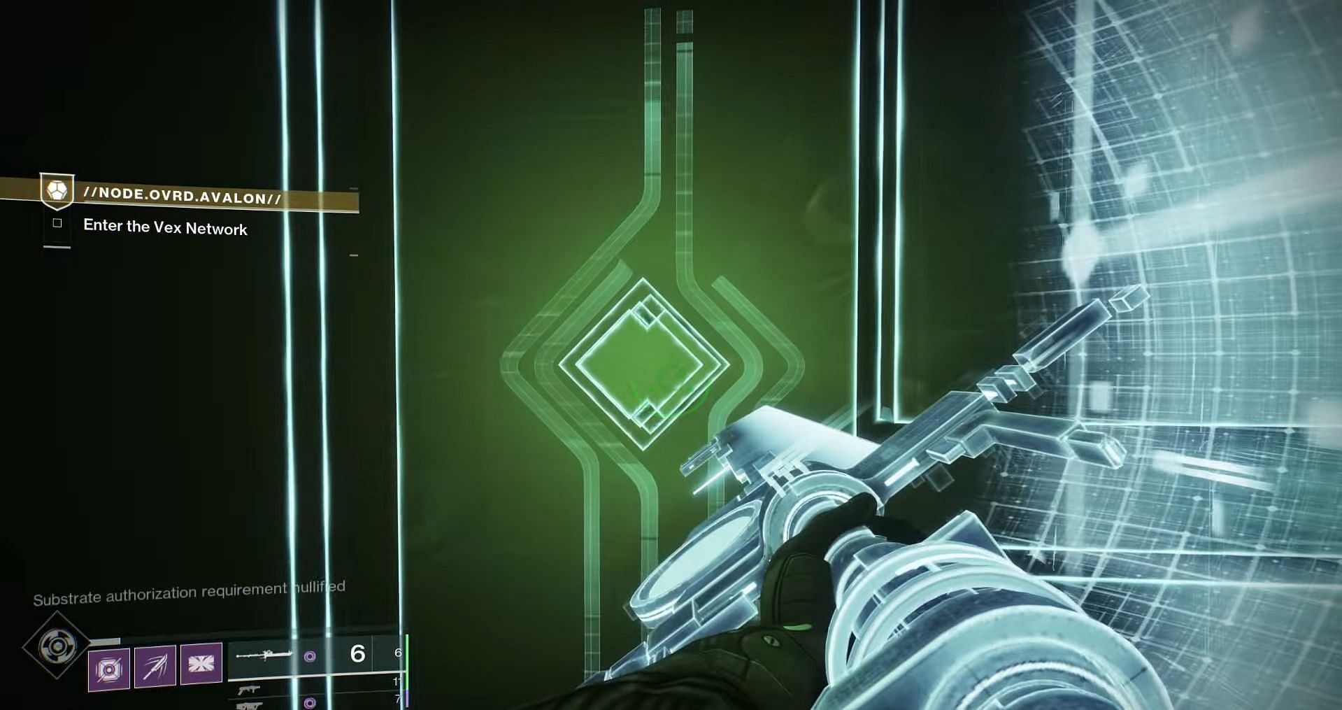 Finding the green node on the wall (Image via Destiny 2)