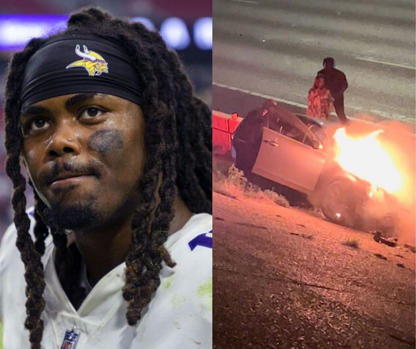 Up in flames': Vikings player K.J. Osborn helps rescue man from burning car