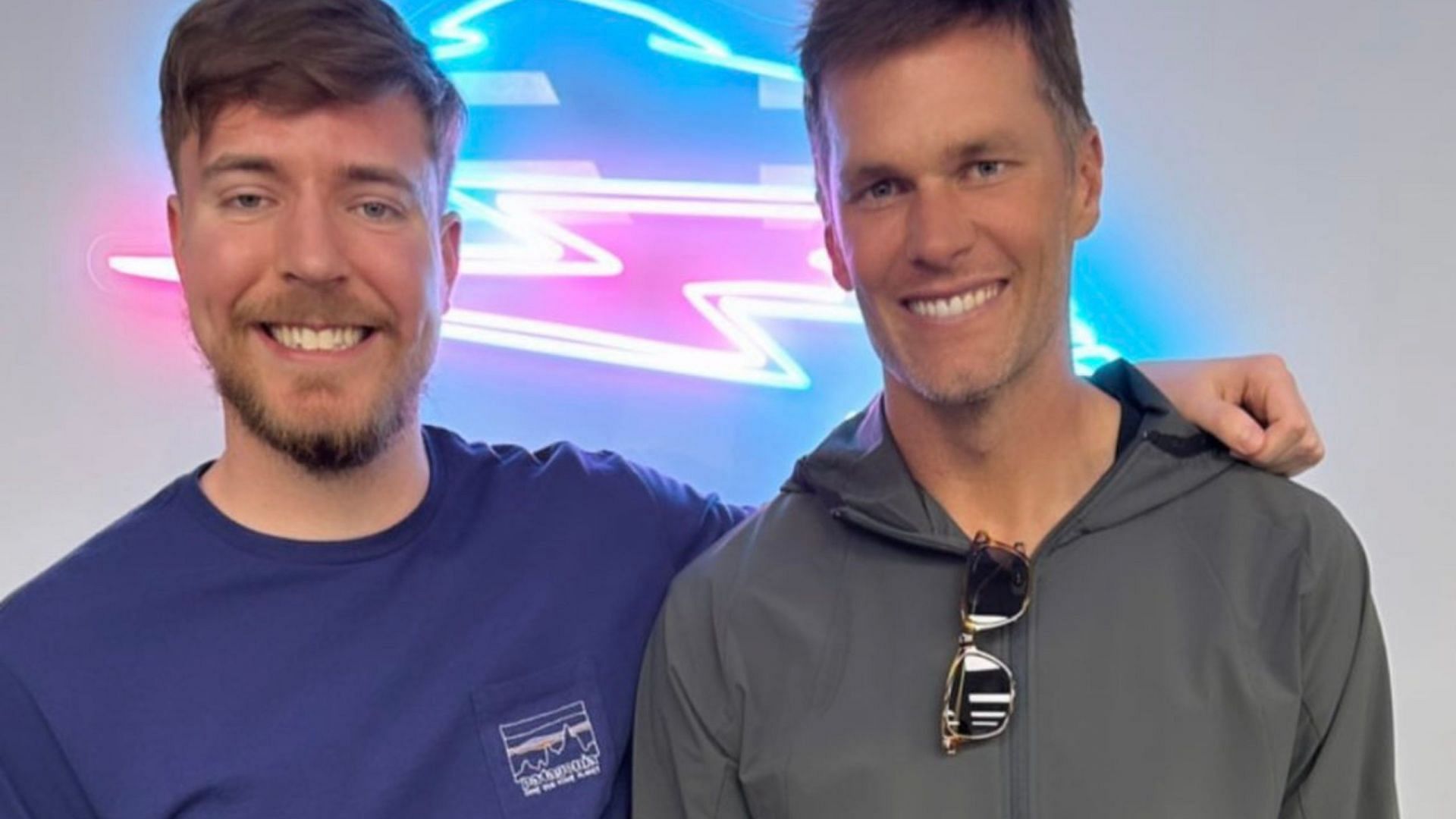 A potential MrBeast and Tom Brady collab might be in the horizon (Image - Sportskeeda)