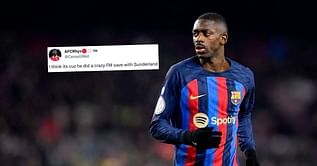 "Doing an FM save with them" - Fans react hilariously as Barcelona's Ousmane Dembele is pictured with Sunderland owner at the Stadium of Light
