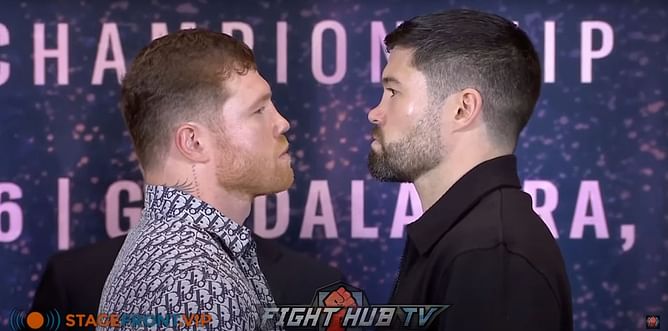 Watch: Canelo Alvarez and John Ryder face off for the first time in Mexico after official fight announcement
