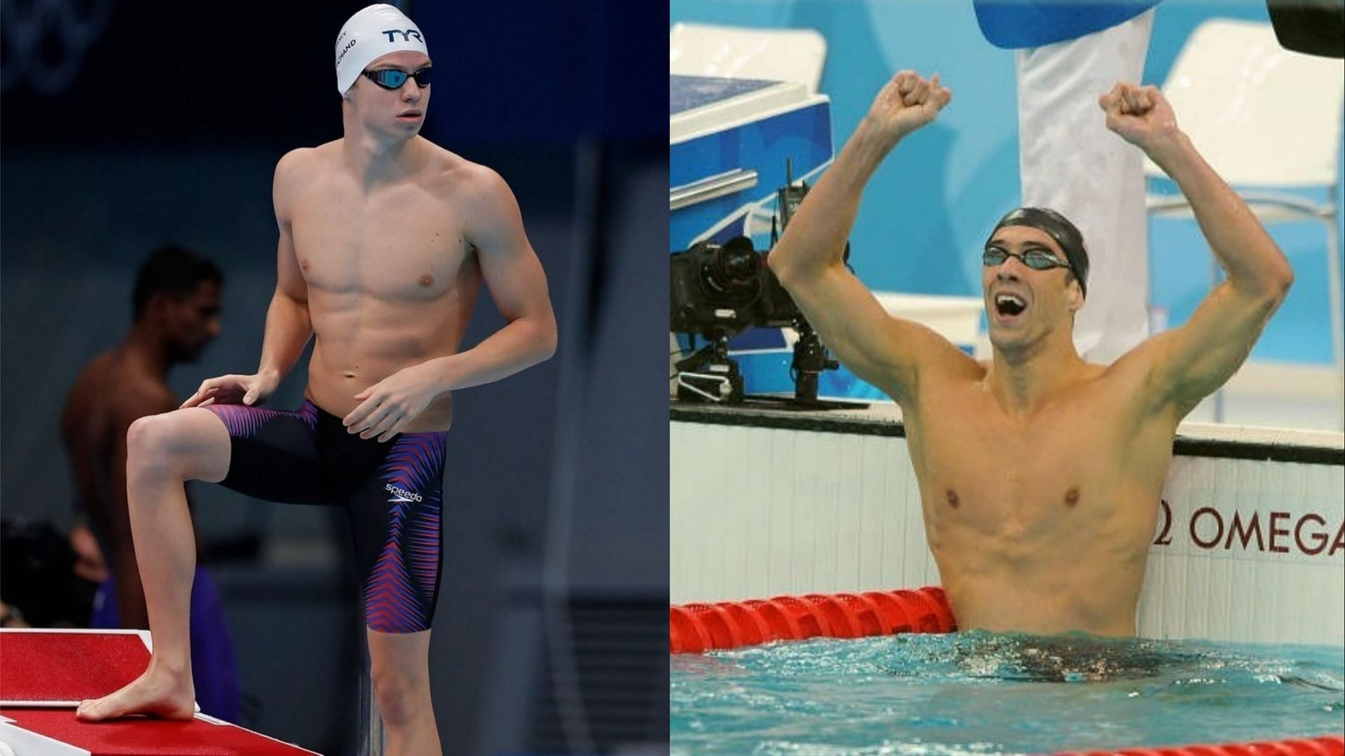 Leon Marchand (Image via leon.marchand31/Instagram) and Michael Phelps (Image via m_phelps00/Instagram)