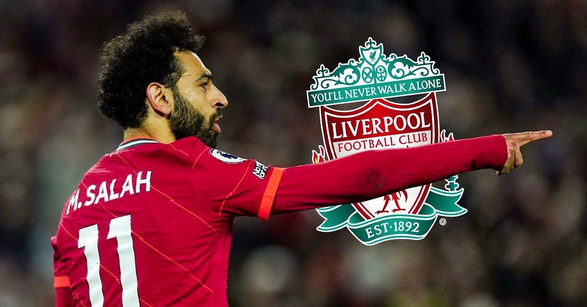 Mohamed Salah celebrates after scoring for Liverpool