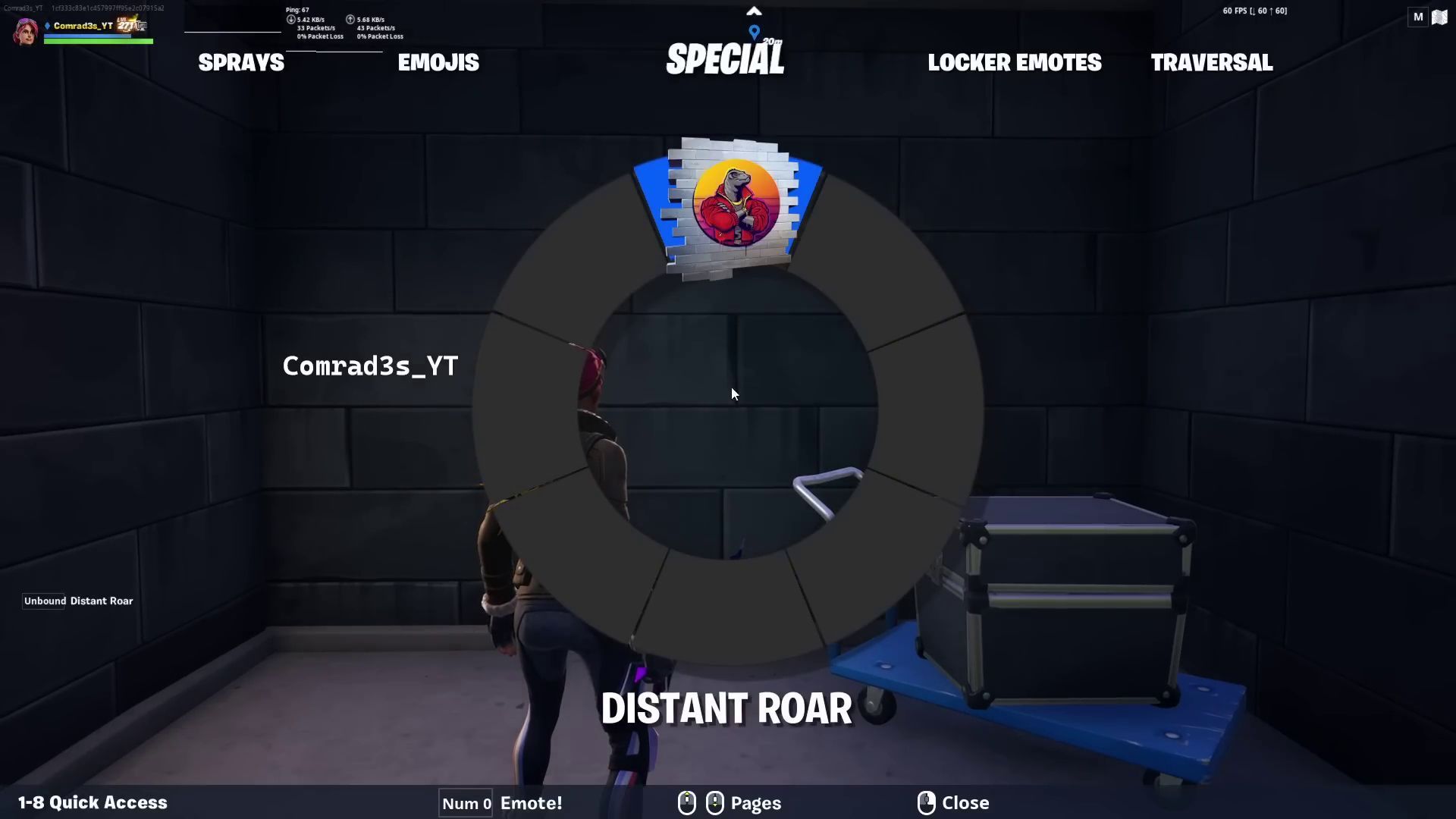 Use the Distant Roar spray on the wall (Image via YouTube/Comrad3s)