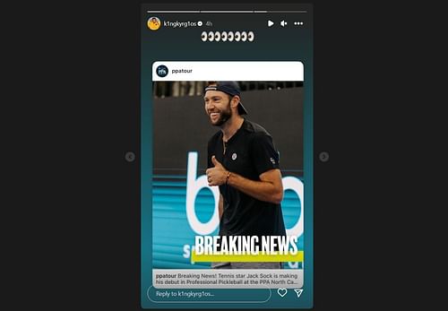 Kyrgios' Instagram story.