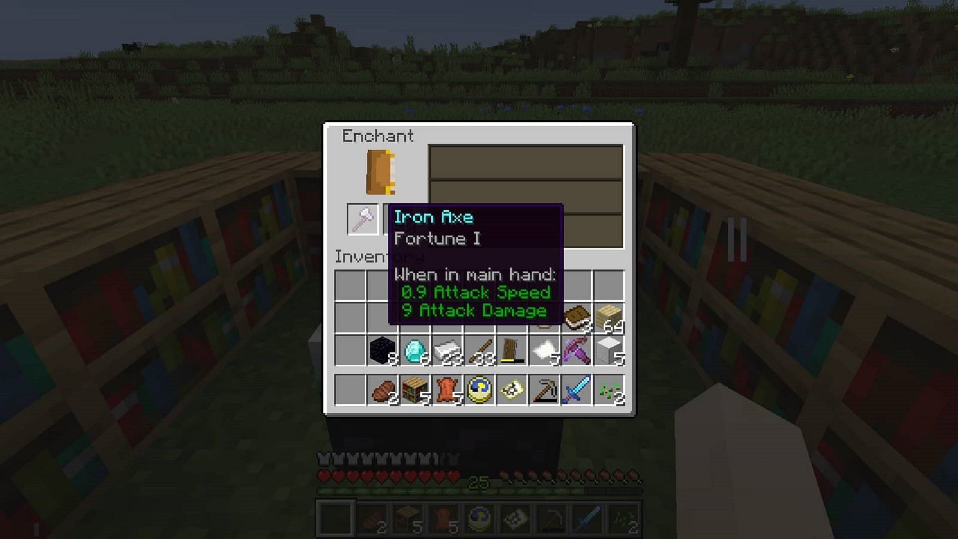 Using an enchantment table in Minecraft is a direct way to acquire Fortune quickly, with the right resources (Image via Mojang)