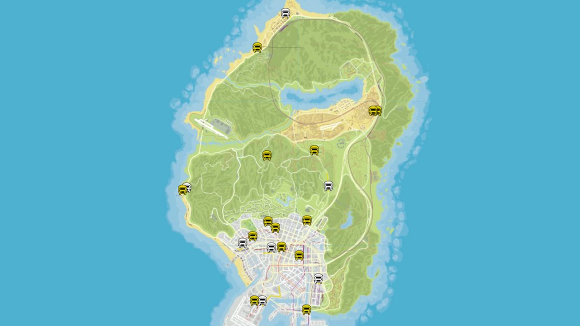 A map of all Convoy locations (Image via GTAWeb.eu)