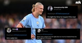 "Might be time to inspect this man", "Bro has magnets in his boots" - Fans go wild as Erling Haaland scores 5 goals in Man City's 7-0 rout of Leipzig