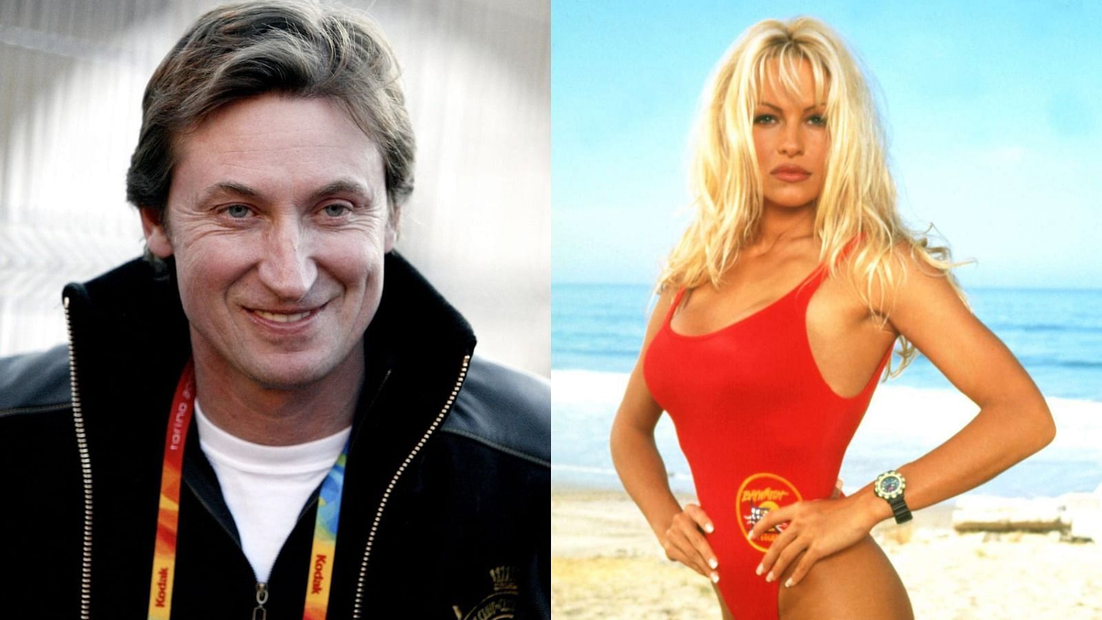 Wayne Gretzky (left) and Pamela Anderson (right)