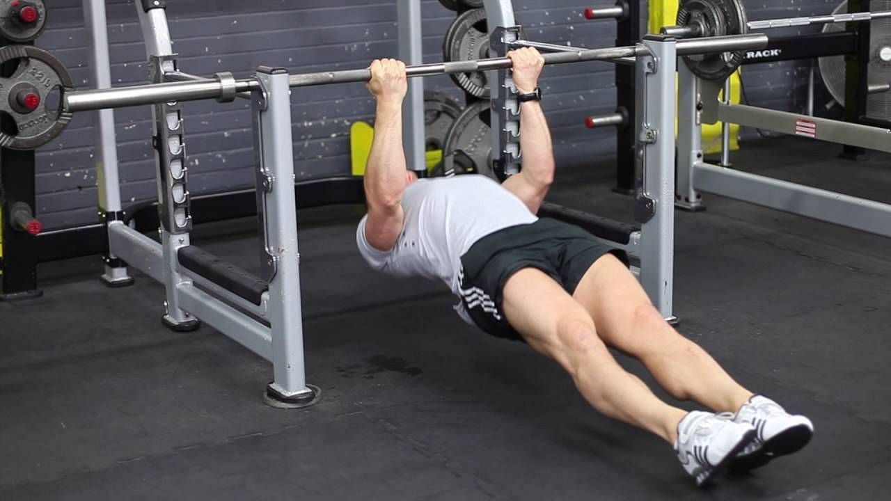 Barbell pull-ups are a challenging exercise to include in a barbell back workout (Pic via YouTube/My PT Hub)