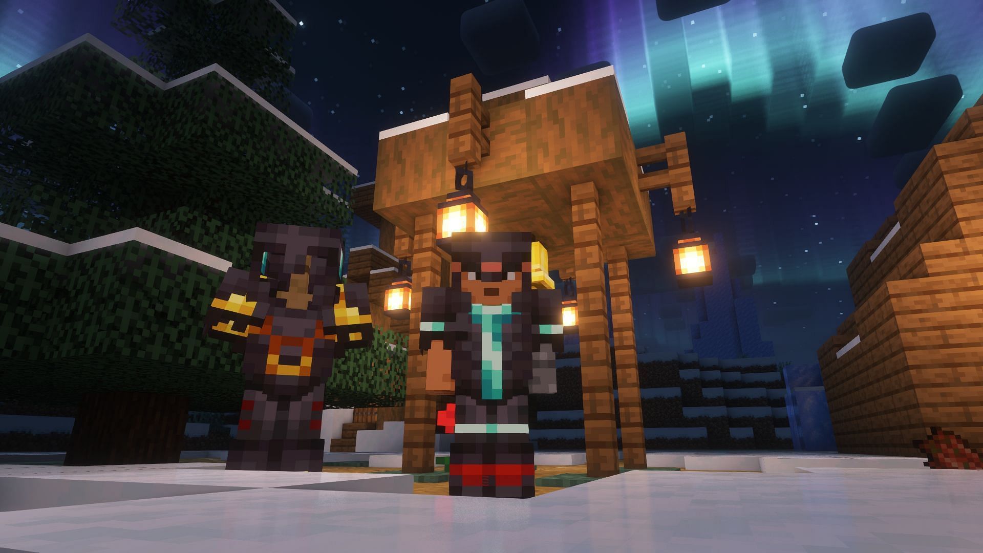 Player equipped with a unique netherite armor (Image via Mojang)