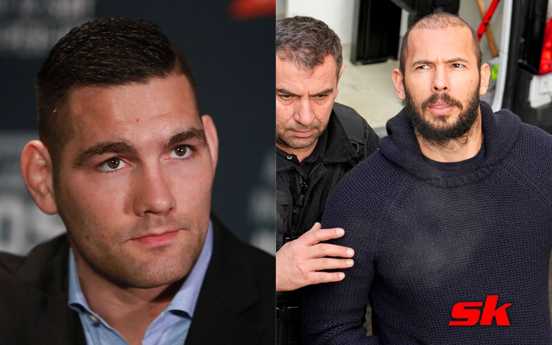 Chris Weidman (left), Andrew Tate (right - via skysports.com)