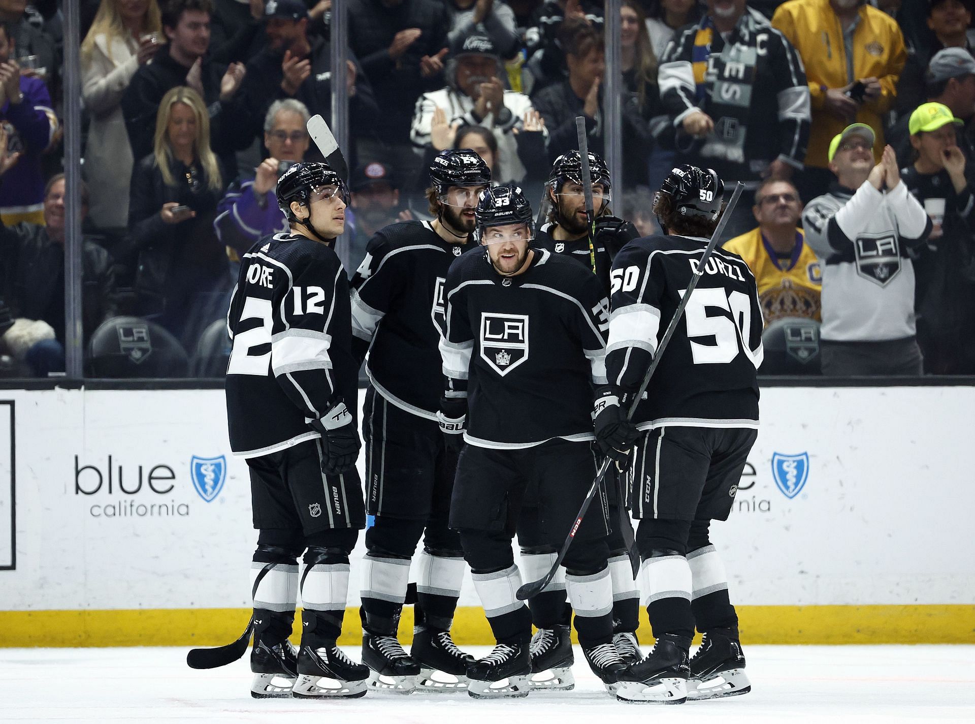 Alex Iafallo of the Los Angeles Kings takes the ice prior to the