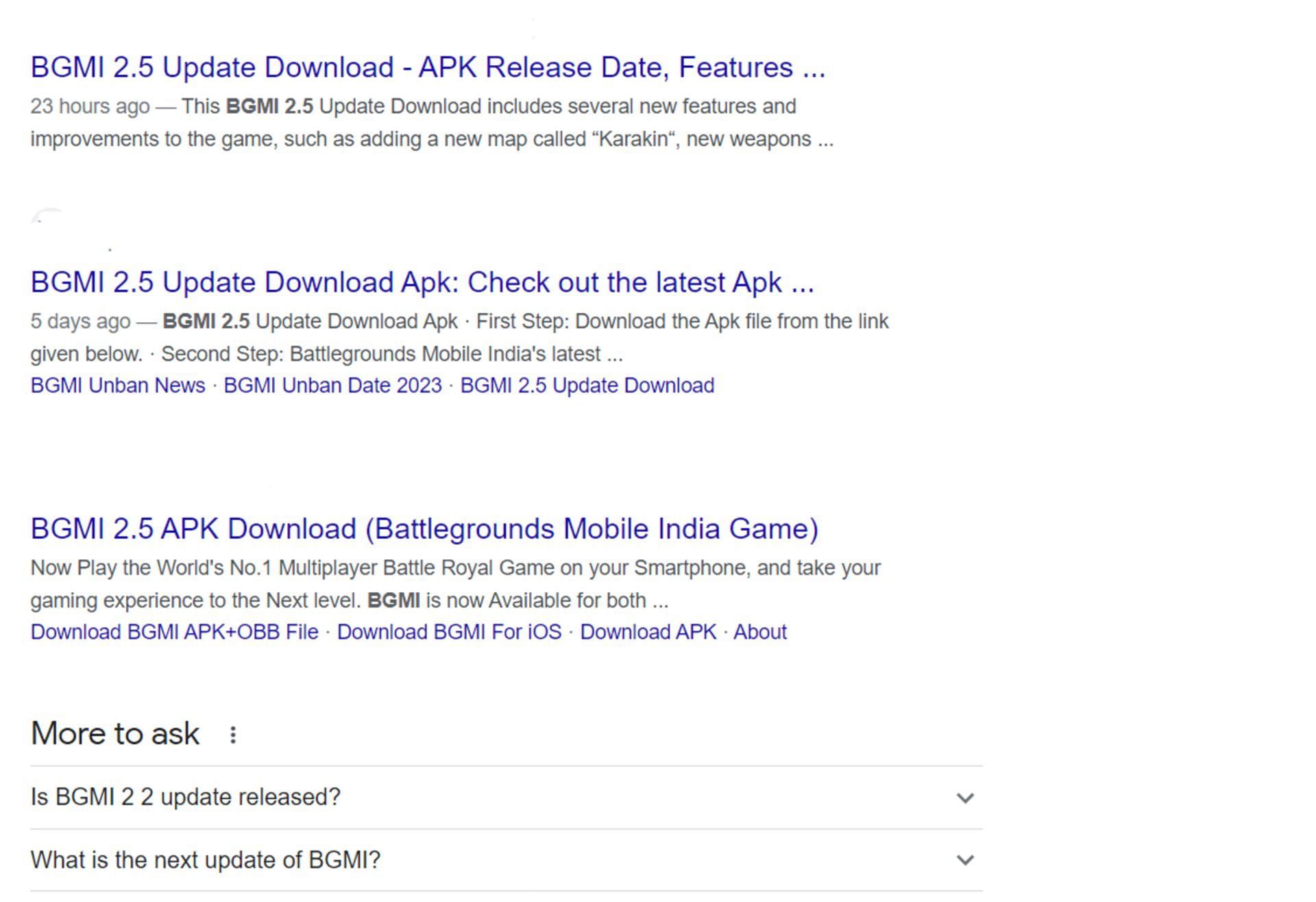APK download links for the 2.5 version are already available on multiple websites (Image via Google)