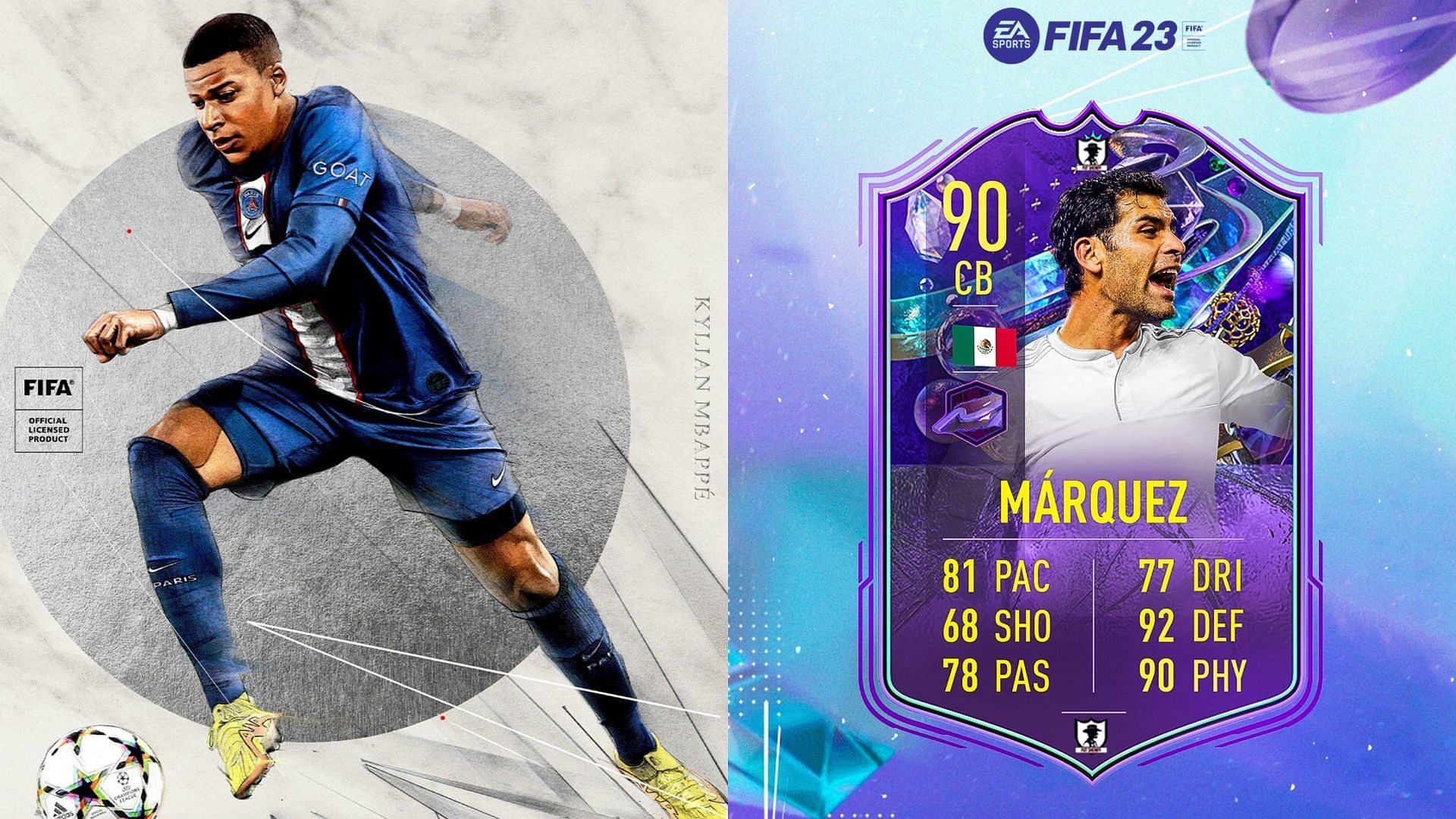 The Rafael Marquez Fantasy FUT card could offer a great alternative option to FIFA 23 players (Images via EA Sports, Twitter/FUT Sheriff)