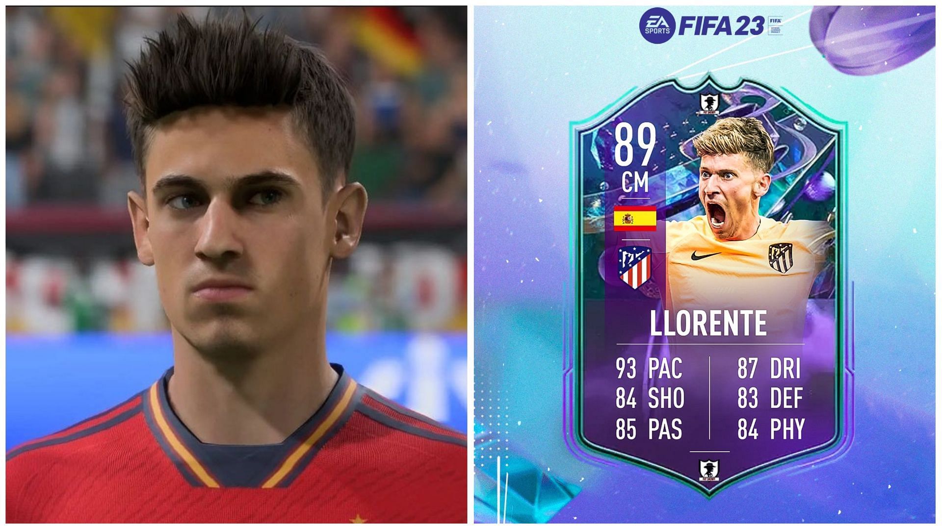 Fantasy FUT Llorente has been leaked (Images via EA Sports and Twitter/FUT Sheriff)