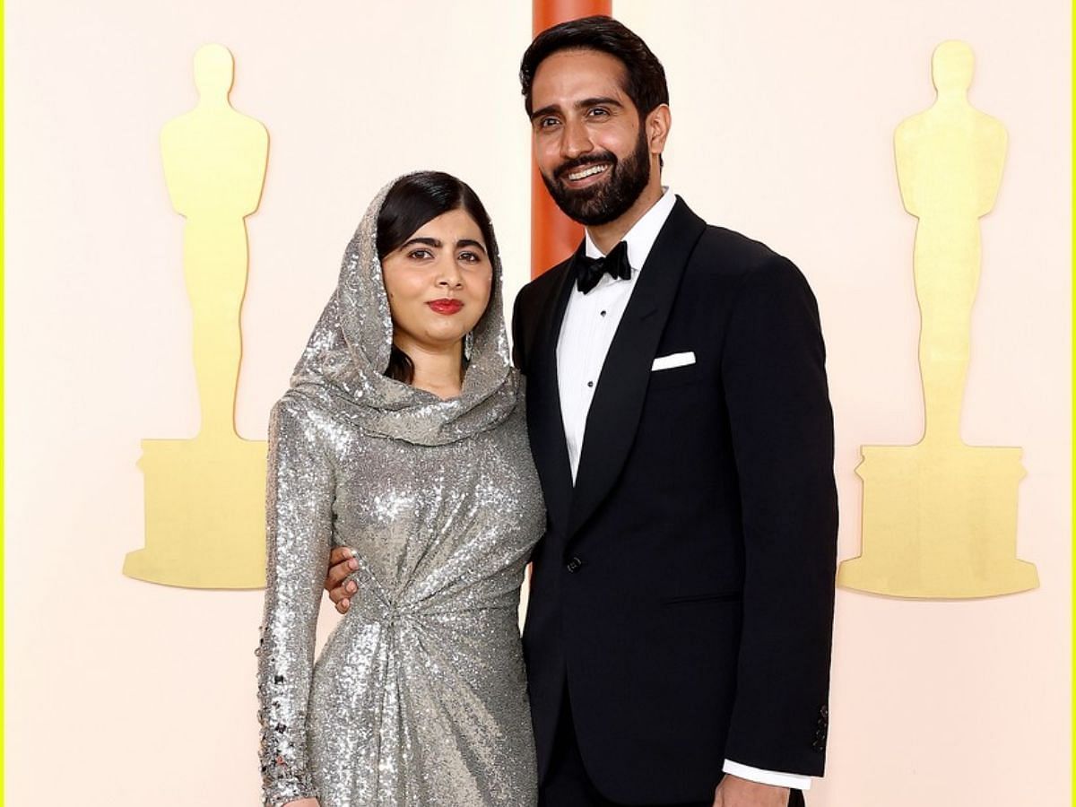 Malala dazzles in a silver gown (Image via Getty)