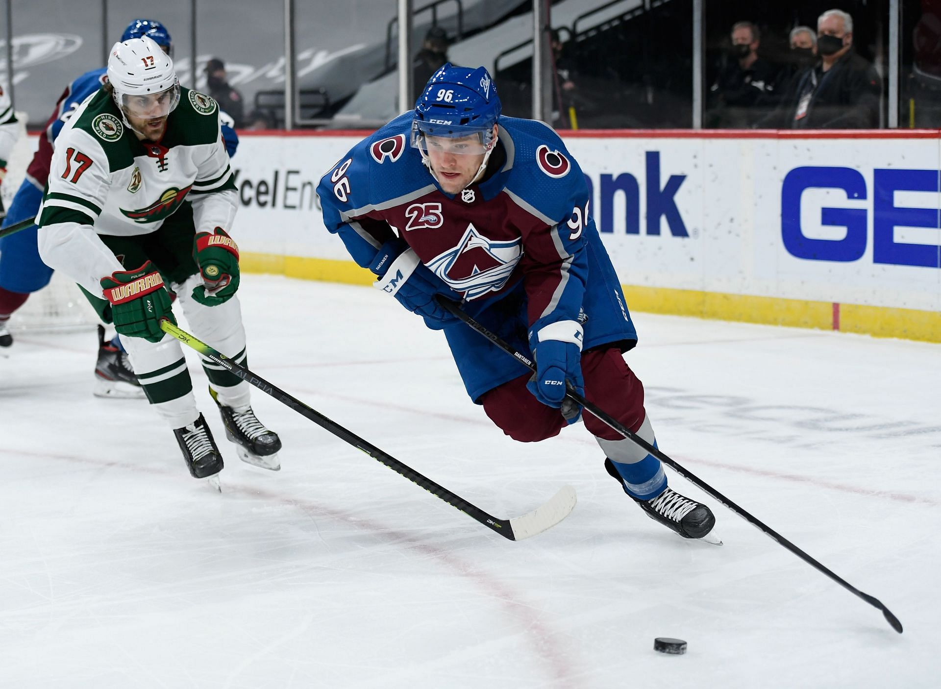 Miko Rantanen during the Colorado Avalanche v Minnesota Wild