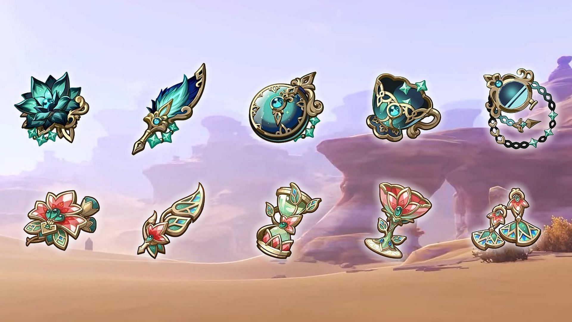 The two new artifact sets leaked for the next patch (Image via HoYoverse)