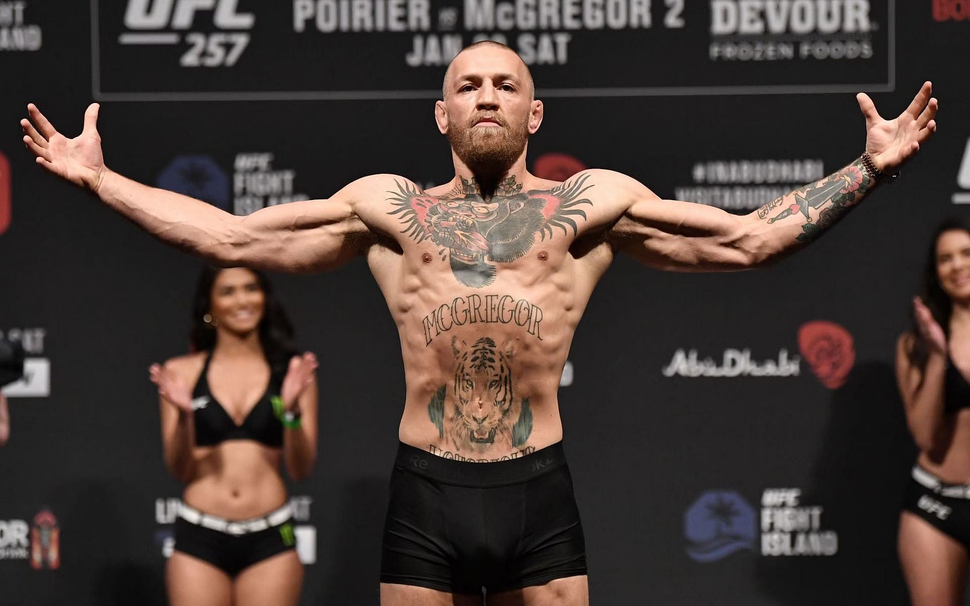 Conor McGregor at the UFC 257 weigh-ins