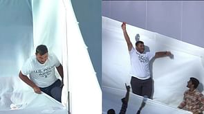 [Watch] Fan celebrates after finding lost ball around the sight screen during IND vs AUS 4th Test