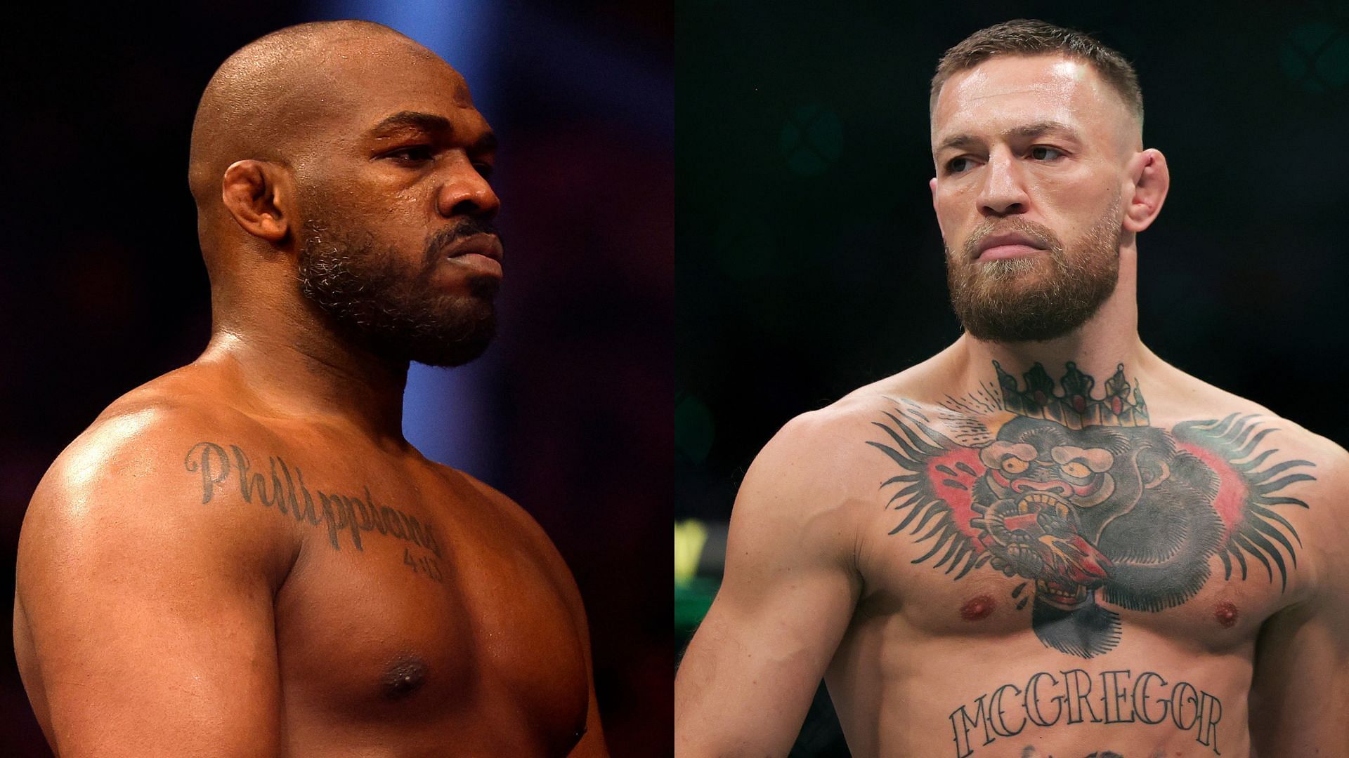 Jon Jones (left), Conor McGregor (right)