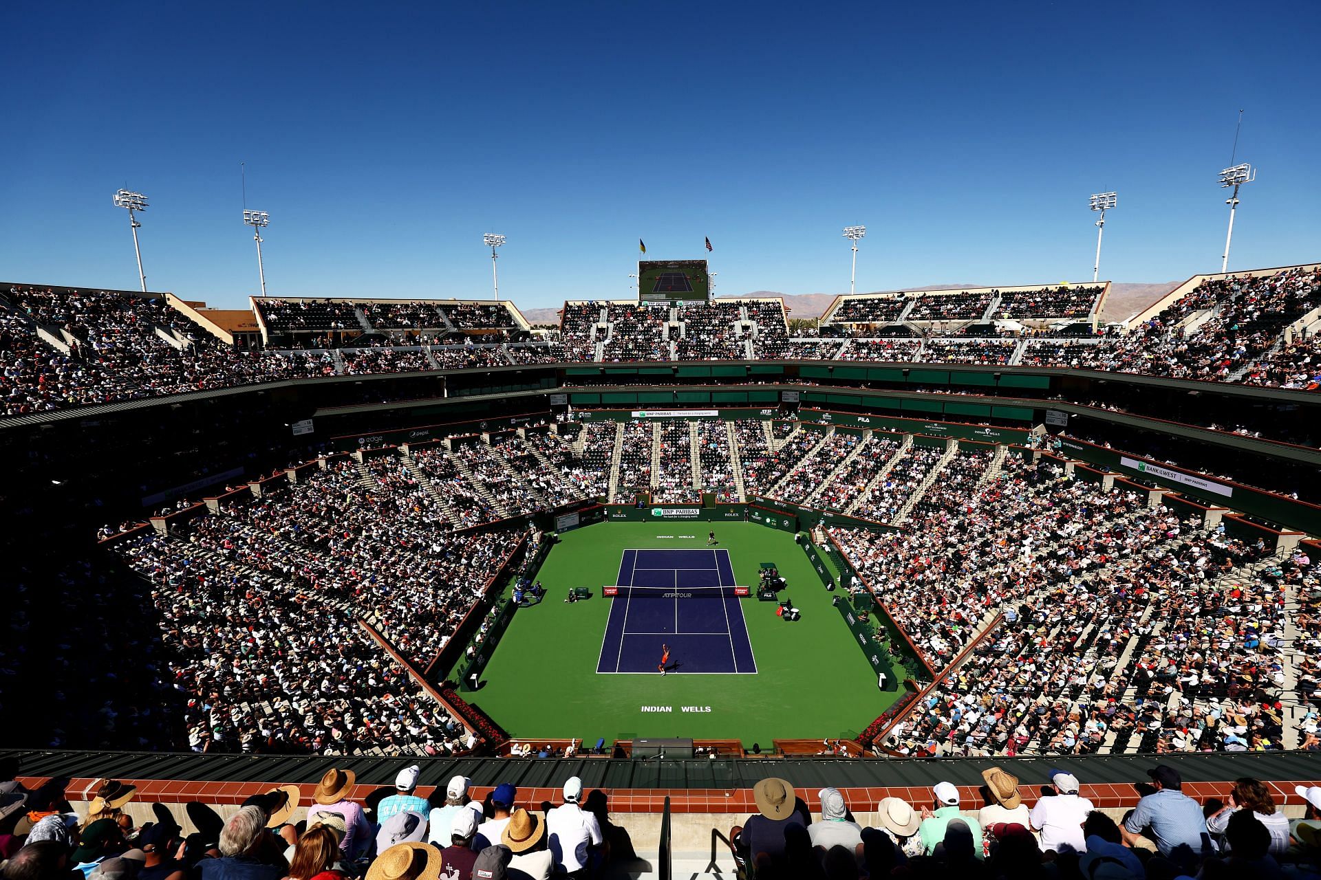 A general view of Stadium One at the Indian Wells Tennis Garden.