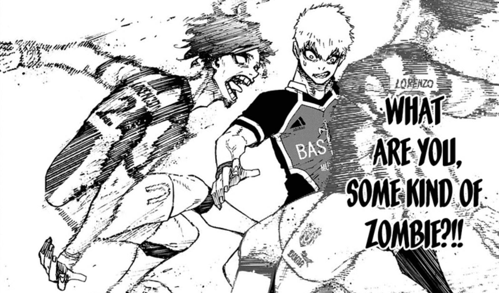 Don Lorenzo dribbling past Raichi as seen in Blue Lock chapter 211 (Image via Kodansha)