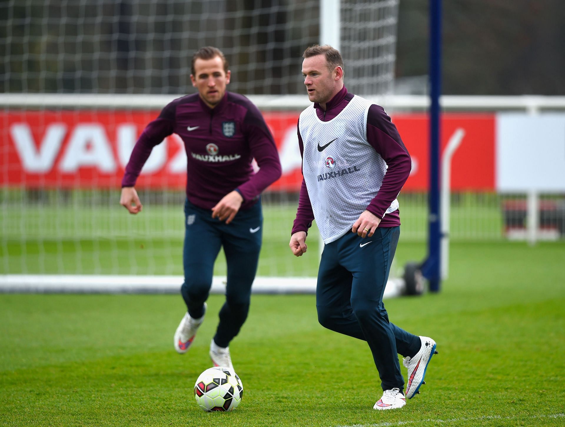 Wayne Rooney (right) also congratulated Kane (left).