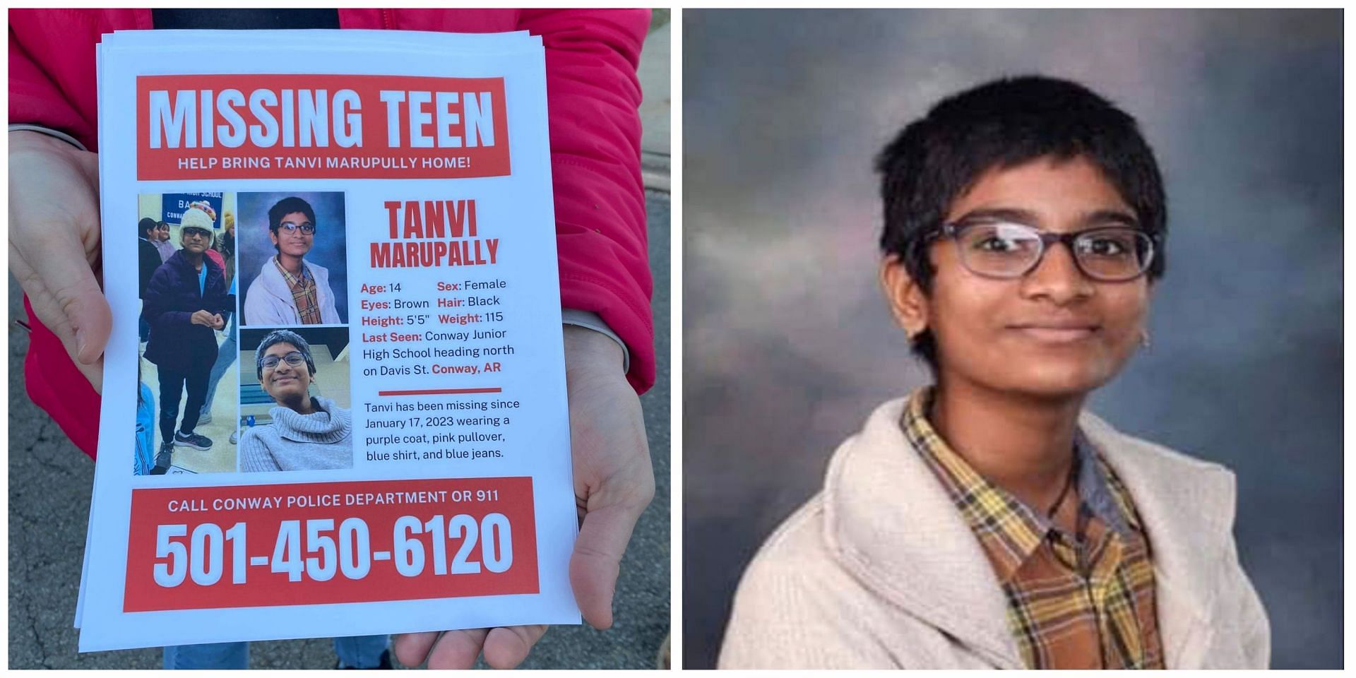 Details explored about Tanvi Marupally after she was found after more than 2 months of being missing. (Image via @ConwayPolice/ Twitter)