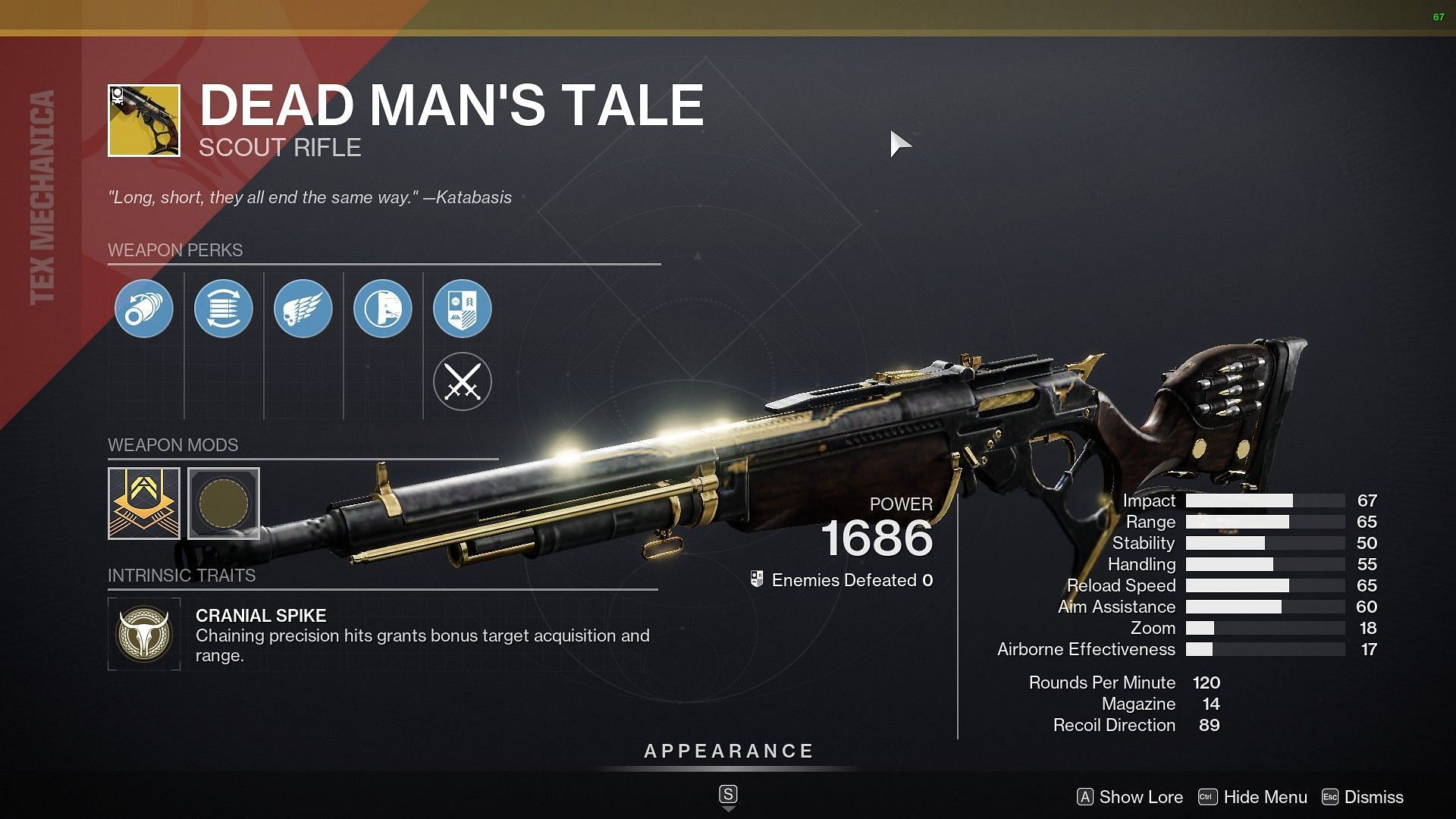 Dead Man&#039;s Tale Scout Rifle (Image via Destiny 2)