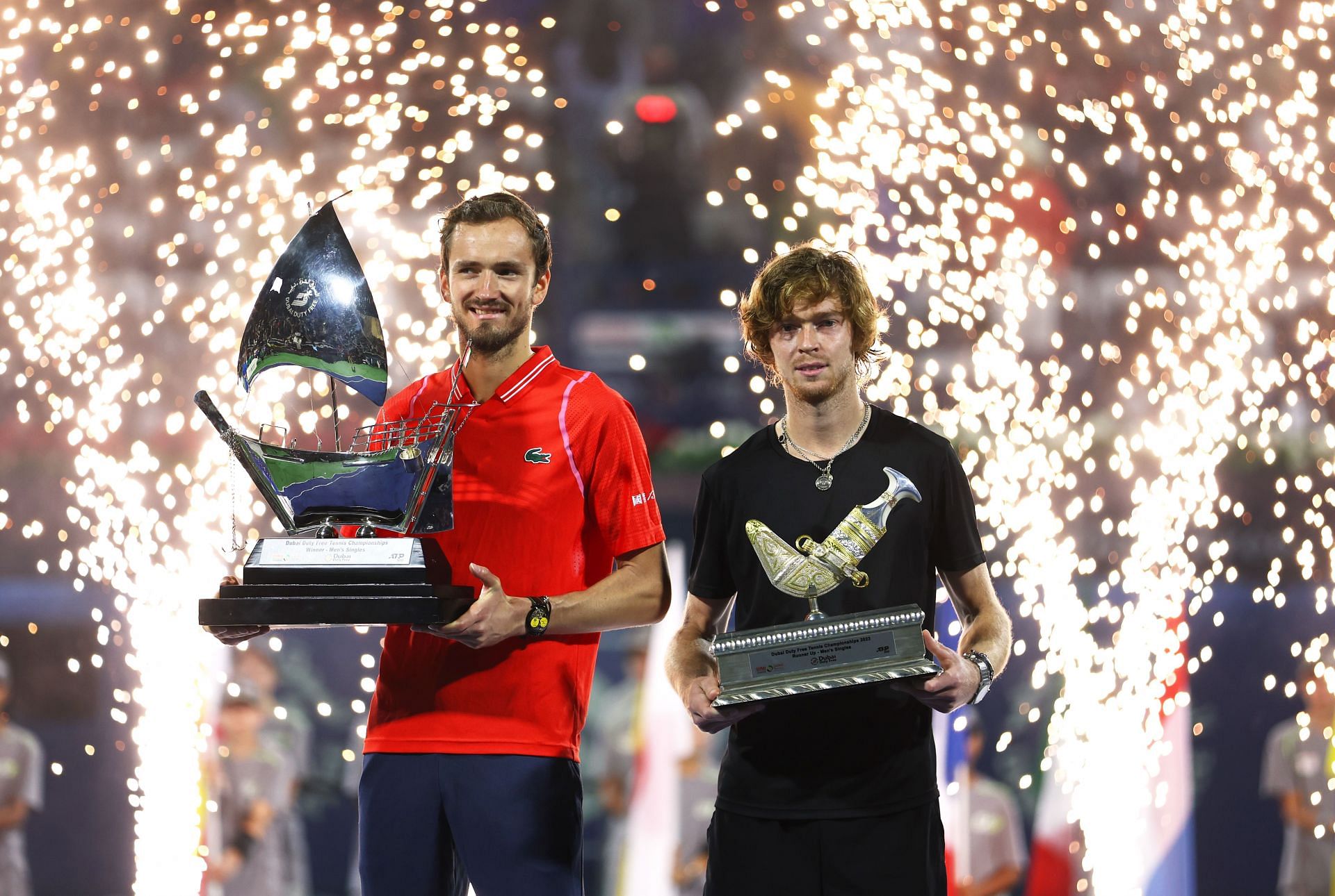 Medvedev and Rublev at the Dubai Tennis Championships