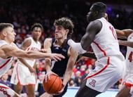 California Baptist Taran Armstrong takes on the Arizona defense.