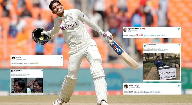 "Shubman Gill is here to rule" - Fans erupt as India opener scores a ton in IND vs AUS 4th Test