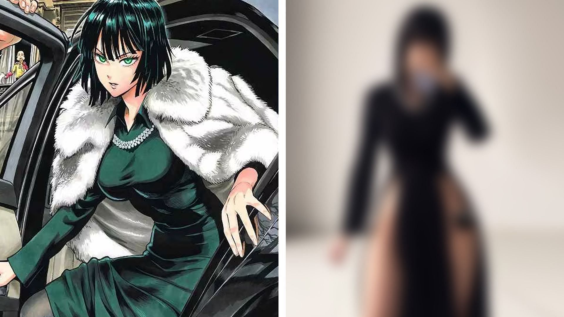 One Punch Man fans are in awe as Fubuki cosplay goes viral on Twitter (Image via Yusuke Murata, Shueisha and Twitter/@Vinnegal)
