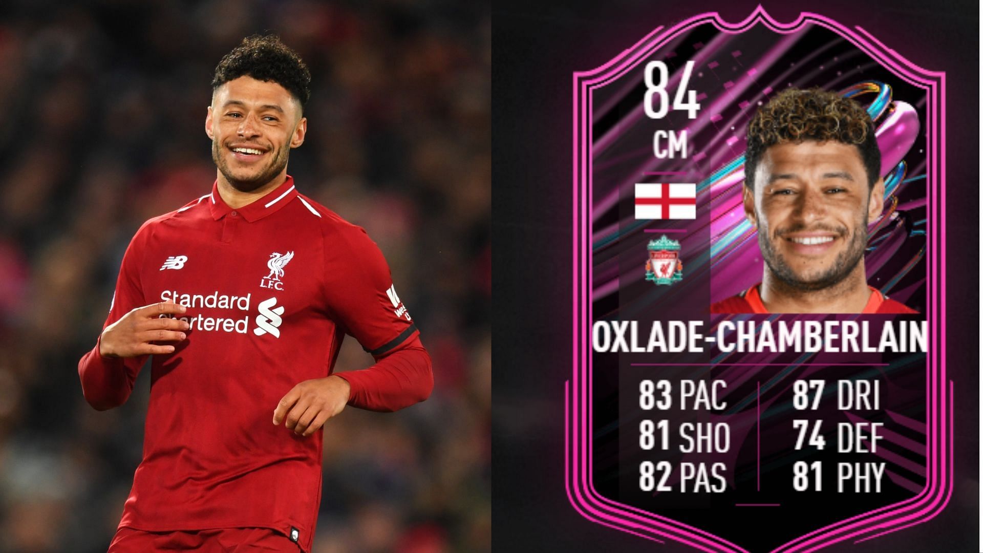 The Alex Oxlade-Chamberlain FUT Ballers SBC has excellent value for FIFA 23 players (Images via TalkSport, EA Sports)