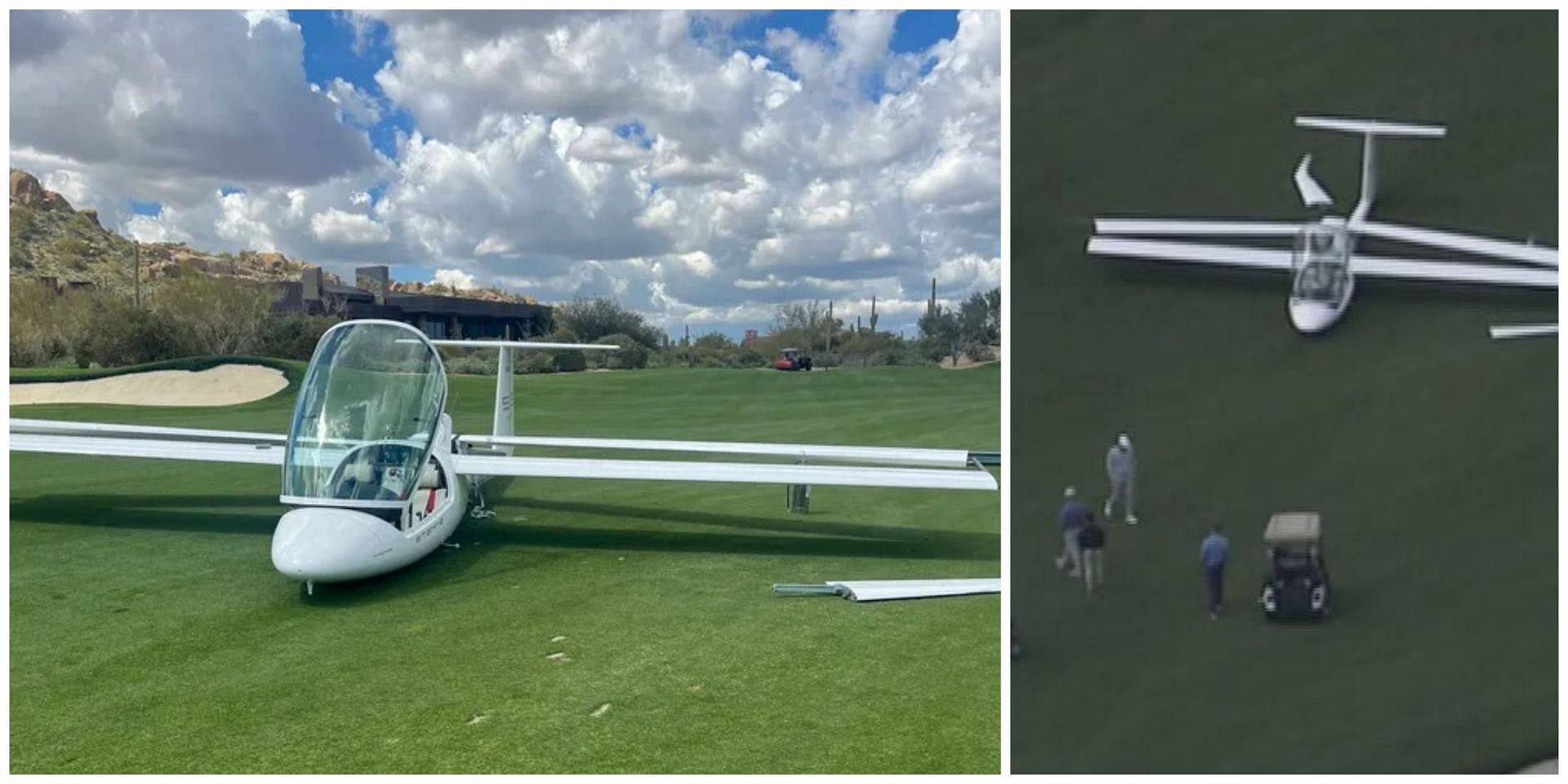 A glider landed on a Scottsdale golf club on Thursday(Image courtesy Scottsdale Fire Department)