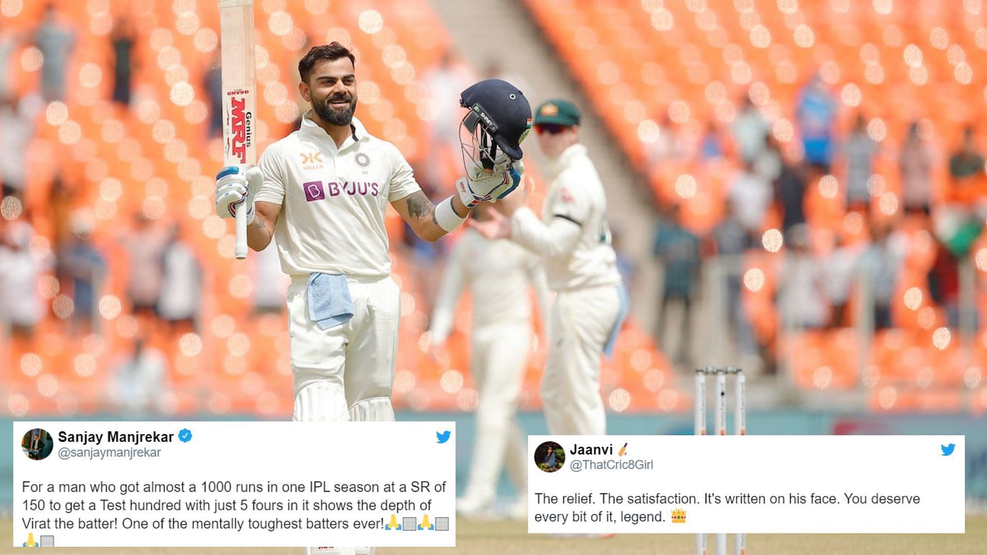Fans hailed Virat Kohli for his patience and determination to get that elusive hundred (P.C.:Twitter)