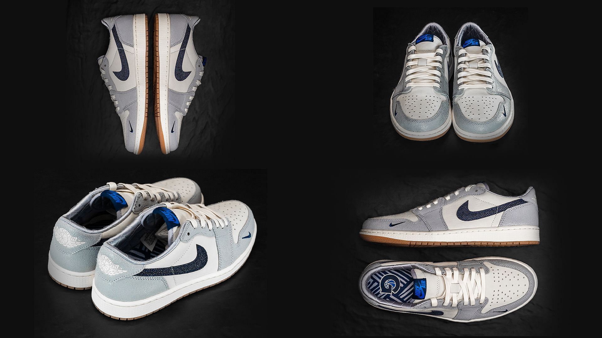 The upcoming Nike Air Jordan 1 Low OG &quot;Georgetown&quot; colorway (Image via Sportskeeda)