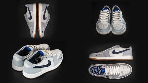 The upcoming Nike Air Jordan 1 Low OG "Georgetown" colorway (Image via Sportskeeda)