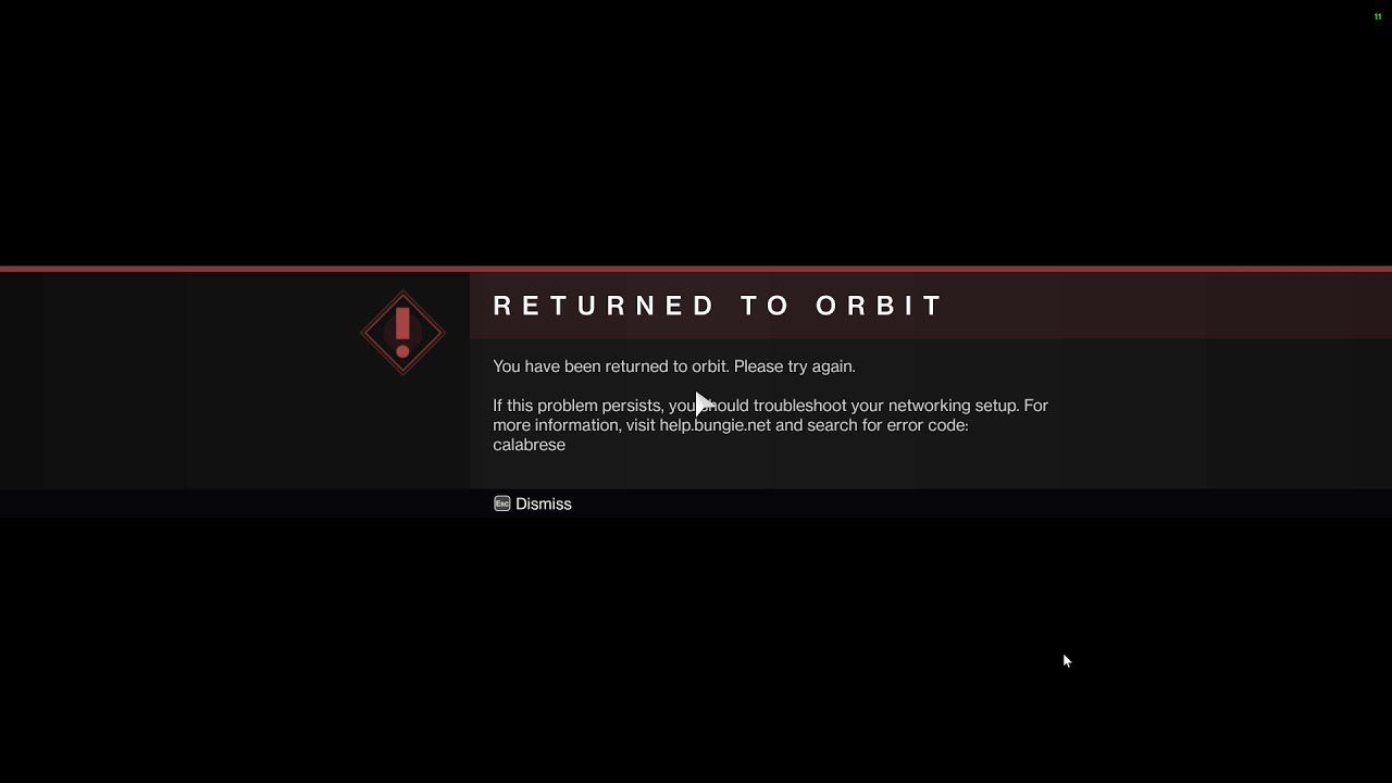 Calabrese error code (Image via Destiny 2)