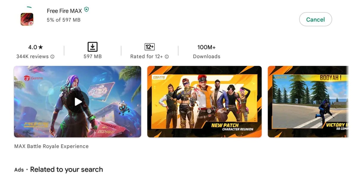 HOW MANY DOWNLOAD DOES FREE FIRE HAVE visual data 8