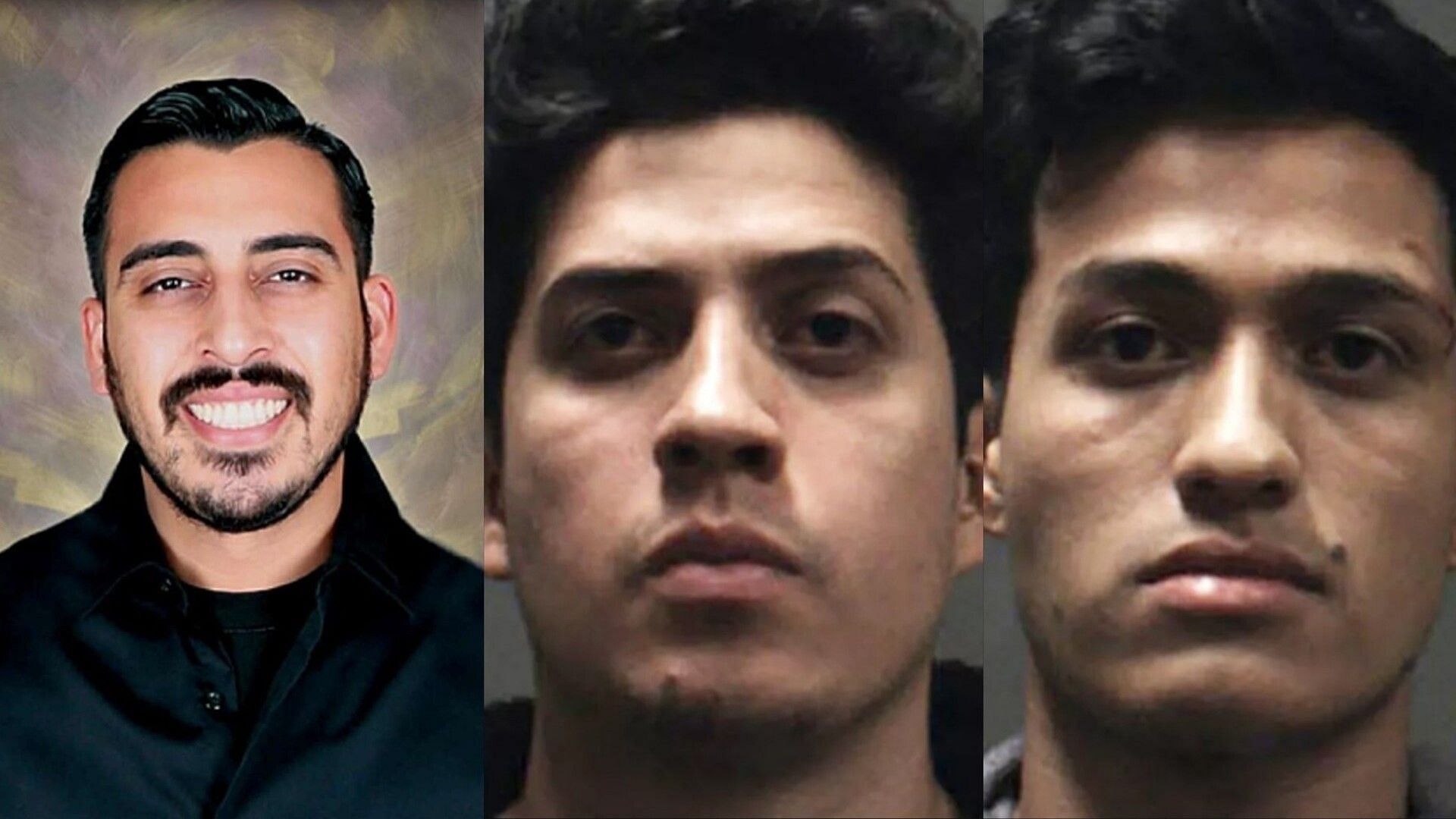 Joe Melgoza(left) was beaten to death by Rony Castaneda Ramirez(middle) and Josue Castaneda Ramirez(right). (Images via Facebook/The Crime Board)