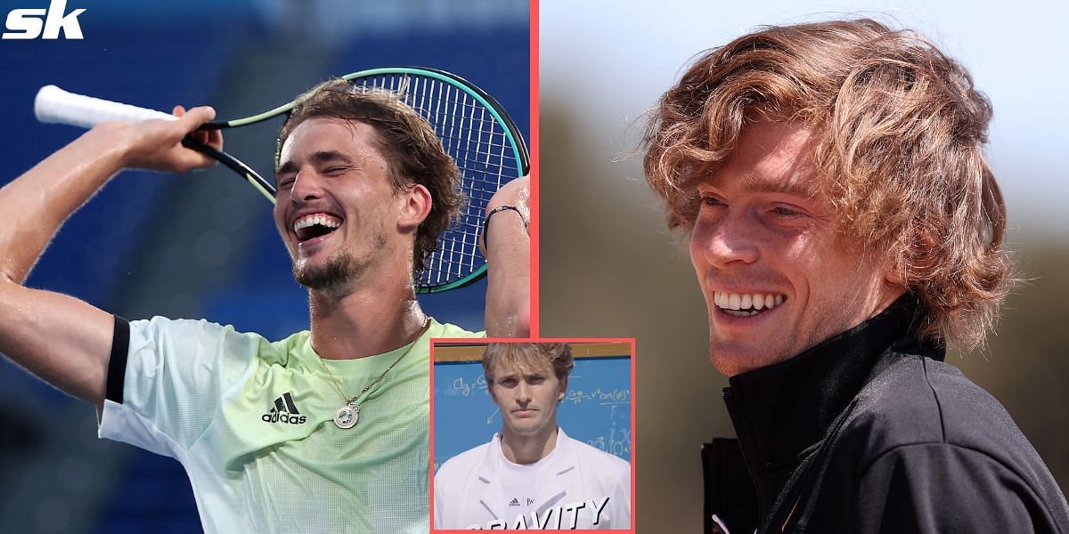 Alexander Zverev (L) and Andrey Rublev star in a hilarious promo video