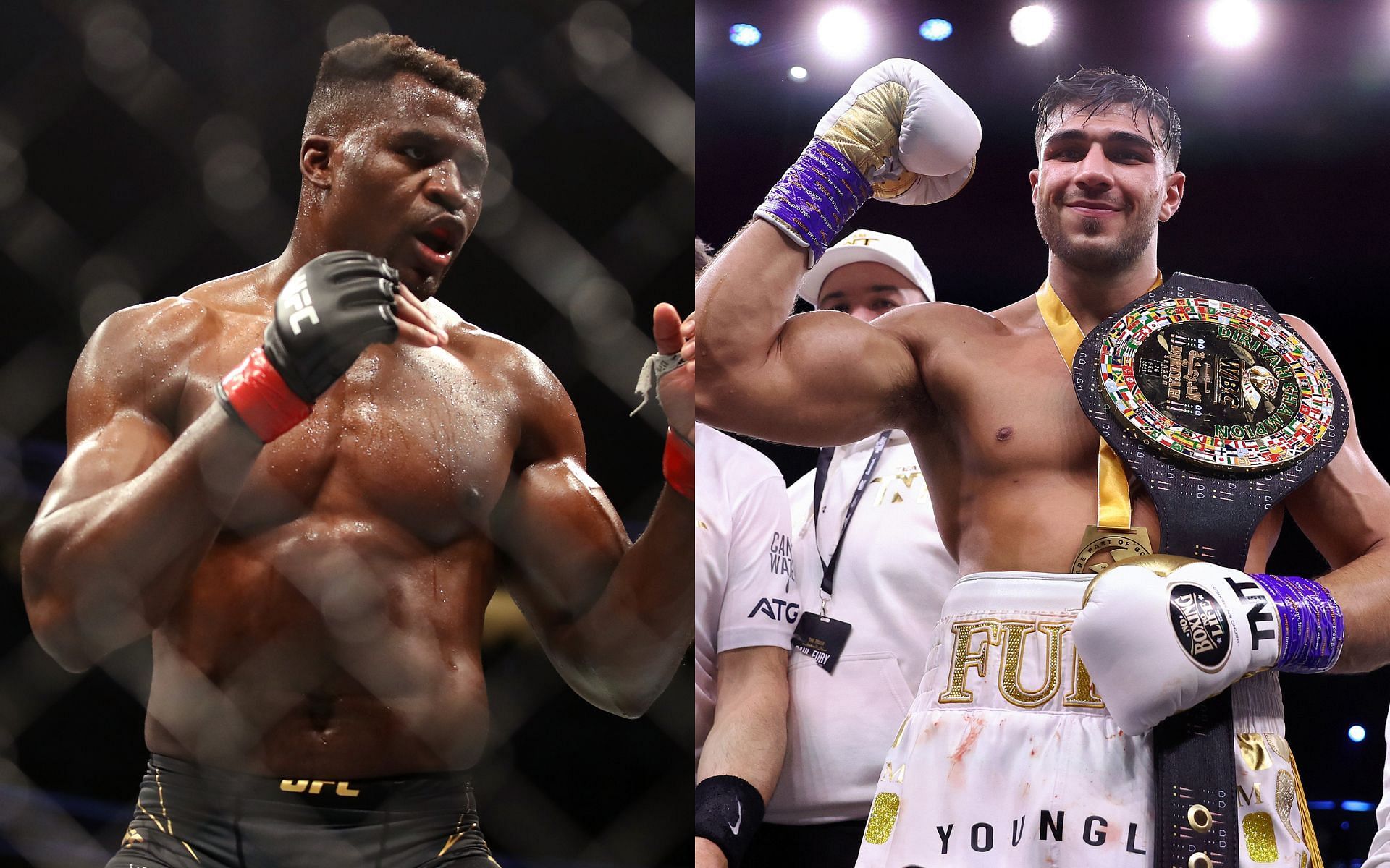 Tommy Fury (left) and Francis Ngannou (right) (Image credits Getty Images)